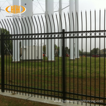 Security bent top steel tubular fence for villas